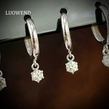 Load image into Gallery viewer, LUOWEND 18K White/Yellow Gold Fine Jewelry Real Natural Diamond Earrings for Women
