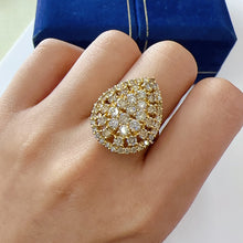 Load image into Gallery viewer, LUOWEND 18K White or Yellow Gold Natural Diamond Ring for Women
