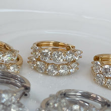 Load image into Gallery viewer, LUOWEND 18K White/Yellow Gold Fine Jewelry Real Natural Diamond Hoop Earrings for Women
