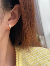 Load image into Gallery viewer, LUOWEND 18K White/Yellow Gold Fine Jewelry Real Natural Diamond Earrings for Women
