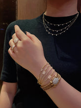 Load image into Gallery viewer, LUOWEND 18K Yellow Gold Fine Jewelry Real Natural Diamond Bracelet for Women
