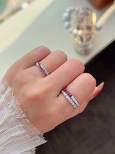 Load image into Gallery viewer, LUOWEND 18K White Gold Fine Jewelry Natural Ruby Ring for Women
