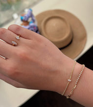 Load image into Gallery viewer, LUOWEND 18K Yellow Gold Fine Jewelry Real Natural Diamond Bracelet for Women
