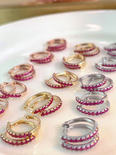 Load image into Gallery viewer, LUOWEND 18K White/Yellow/Rose Gold Fine Jewelry Real Natural Ruby Earrings for Women
