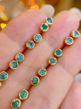 Load image into Gallery viewer, LUOWEND 18K Yellow Gold Fine Jewelry Real Natural Emerald Earrings for Women
