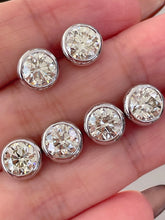 Load image into Gallery viewer, LUOWEND 18K White/Yellow Gold Fine Jewelry Real Natural Diamond Earrings for Women
