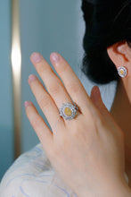 Load image into Gallery viewer, LUOWEND 18K White Gold Natural Yellow Diamond Ring for Women
