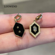 Load image into Gallery viewer, LUOWEND 18K Yellow Gold Natural Diamond Pendant for Women
