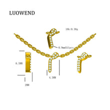 Load image into Gallery viewer, LUOWEND 18K Yellow Gold Diamond Necklace for Women
