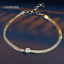 Load image into Gallery viewer, LUOWEND 18K Yellow Gold Real Natural Diamond Bracelet for Women
