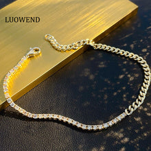 Load image into Gallery viewer, LUOWEND 18K Yellow Gold Real Natural Diamond Bracelet for Women
