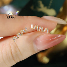 Load image into Gallery viewer, LUOWEND 18K Yellow Gold Natural Diamond Earrings for Women
