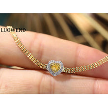 Load image into Gallery viewer, LUOWEND 18K Yellow Gold Real Natural Yellow Diamond Bracelet for Women
