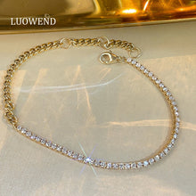 Load image into Gallery viewer, LUOWEND 18K Yellow Gold Fine Jewelry Real Natural Diamond Bracelet for Women
