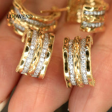 Load image into Gallery viewer, LUOWEND 18K Yellow Gold Nayiral Diamond Stud Earrings for Women
