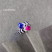 Load image into Gallery viewer, LUOWEND 18K White Gold Natural Gemstone Ring for Women
