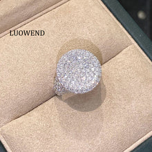 Load image into Gallery viewer, LUOWEND 18K White Gold Fine Jewelry Real Natural Diamond Ring for Women
