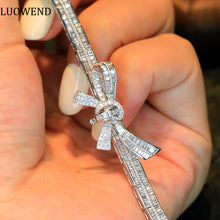 Load image into Gallery viewer, LUOWEND 18K White Gold Real Natural Diamond Bracelet for Women
