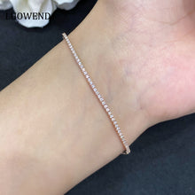 Load image into Gallery viewer, LUOWEND 18K Rose Gold Real Natural Diamond Bracelet for Women
