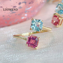 Load image into Gallery viewer, LUOWEND 18K Yellow Gold Natural Gemstone Ring for Women
