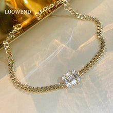 Load image into Gallery viewer, LUOWEND 18K Yellow Gold Fine Jewelry Real Natural Diamond Bracelet for Women
