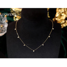 Load image into Gallery viewer, LUOWEND 18K Yellow Gold Real Natural Diamond Necklace for Women
