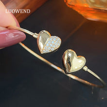 Load image into Gallery viewer, LUOWEND 18K Yellow Gold Fine Jewelry Real Natural Diamond Bangle for Women
