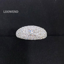 Load image into Gallery viewer, LUOWEND 18K White Gold Fine Jewelry Real Natural Diamond Ring for Women

