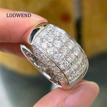 Load image into Gallery viewer, LUOWEND 18K White Gold Fine Jewelry Real Natural Diamond Ring for Women
