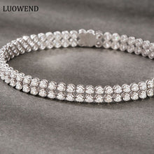 Load image into Gallery viewer, LUOWEND 18K White Gold Real Natural Diamond Bracelet for Women
