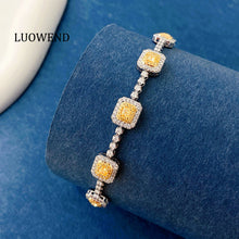 Load image into Gallery viewer, LUOWEND 18K White Gold Natural Diamond Bracelet for Women
