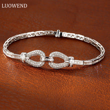 Load image into Gallery viewer, LU0WEND 18K White Gold Real Natural Diamond Bracelet for Women

