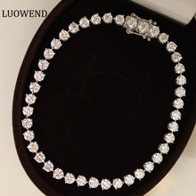 Load image into Gallery viewer, LUOWEND 18K White Gold Real Natural Diamond Bracelet for Women
