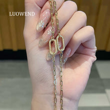 Load image into Gallery viewer, LUOWEND 18K Yellow Gold Natural Diamond Bracelet for Women
