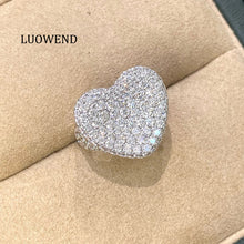 Load image into Gallery viewer, LUOWEND 18K White Gold Fine Jewelry Real Natural Diamond Ring for Women
