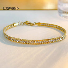 Load image into Gallery viewer, LUOWEND 18K White+Yellow Gold Bracelet for Women
