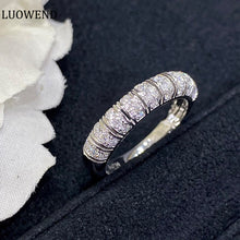 Load image into Gallery viewer, LUOWEND 18K White Gold Real Natural Diamond Ring for Women
