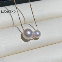 Load image into Gallery viewer, LUOWEND 18K Yellow Gold Natural Pearl Necklace for Women
