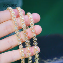 Load image into Gallery viewer, LUOWEND 18K Yellow Gold Real Natural Diamond Bracelet for Women
