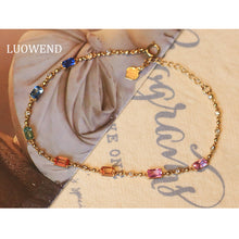 Load image into Gallery viewer, LUOWEND 18K Rose Gold Natural Sapphire Bracelet for Women
