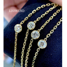 Load image into Gallery viewer, LUOWEND 18K Yellow Gold Natural Diamond Bracelet for Women
