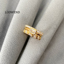 Load image into Gallery viewer, LUOWEND 18K Yellow Gold Natural Diamond Ring for Women
