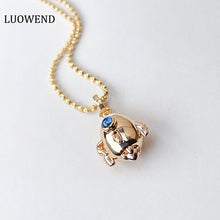 Load image into Gallery viewer, LUOWEND 18K Yellow Gold Real Natural Sapphire Necklace for Women
