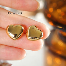 Load image into Gallery viewer, LUOWEND 18K Yellow Gold Earrings for Women
