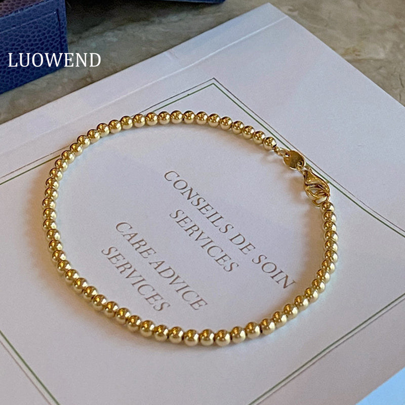 LUOWEND 18K Yellow Gold Bracelet for Women