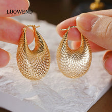 Load image into Gallery viewer, LUOWEND 18K Yellow Gold Drop Earrings for Women
