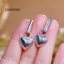 Load image into Gallery viewer, LUOWEND 18K White Gold Hoop Earrings for Women
