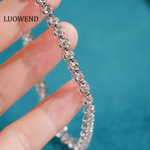 Load image into Gallery viewer, LUOWEND 18K White Gold Natural Diamond Bracelet for Women
