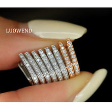 Load image into Gallery viewer, LUOWEND 18K White Gold Natural Diamond Hoop Earrings for Women
