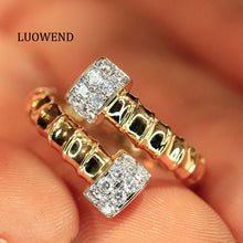 Load image into Gallery viewer, LUOWEND 18K Yellow Gold Fine Jewelry Real Natural Diamond Ring for Women
